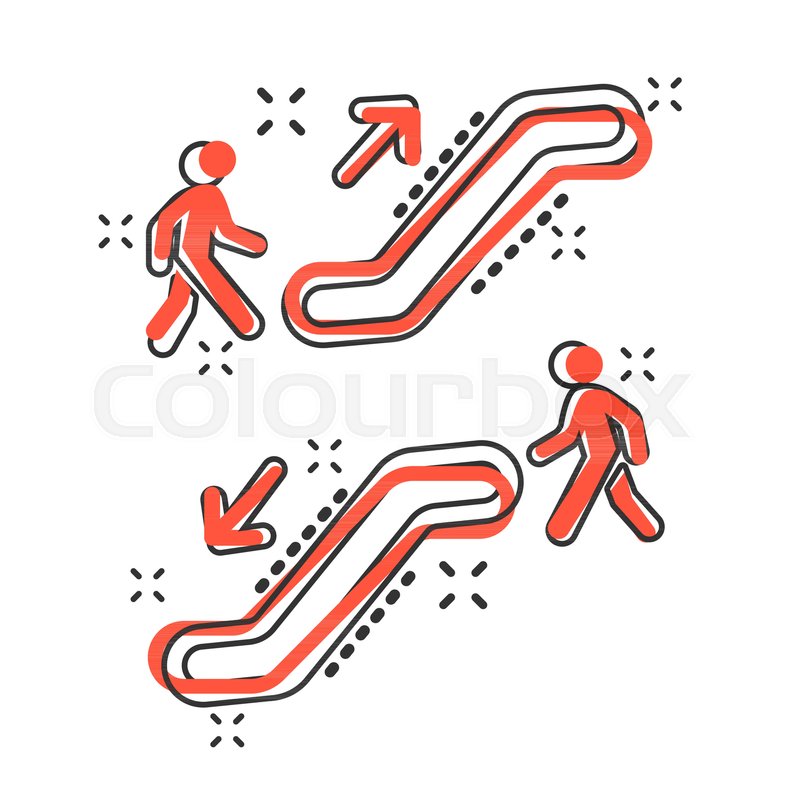 800x800 Vector Cartoon Escalator Elevator Icon Stock Vector Colourbox