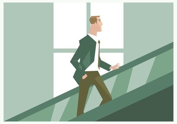 571x400 A Businessman In The Escalator Vector Infinities Rising Free