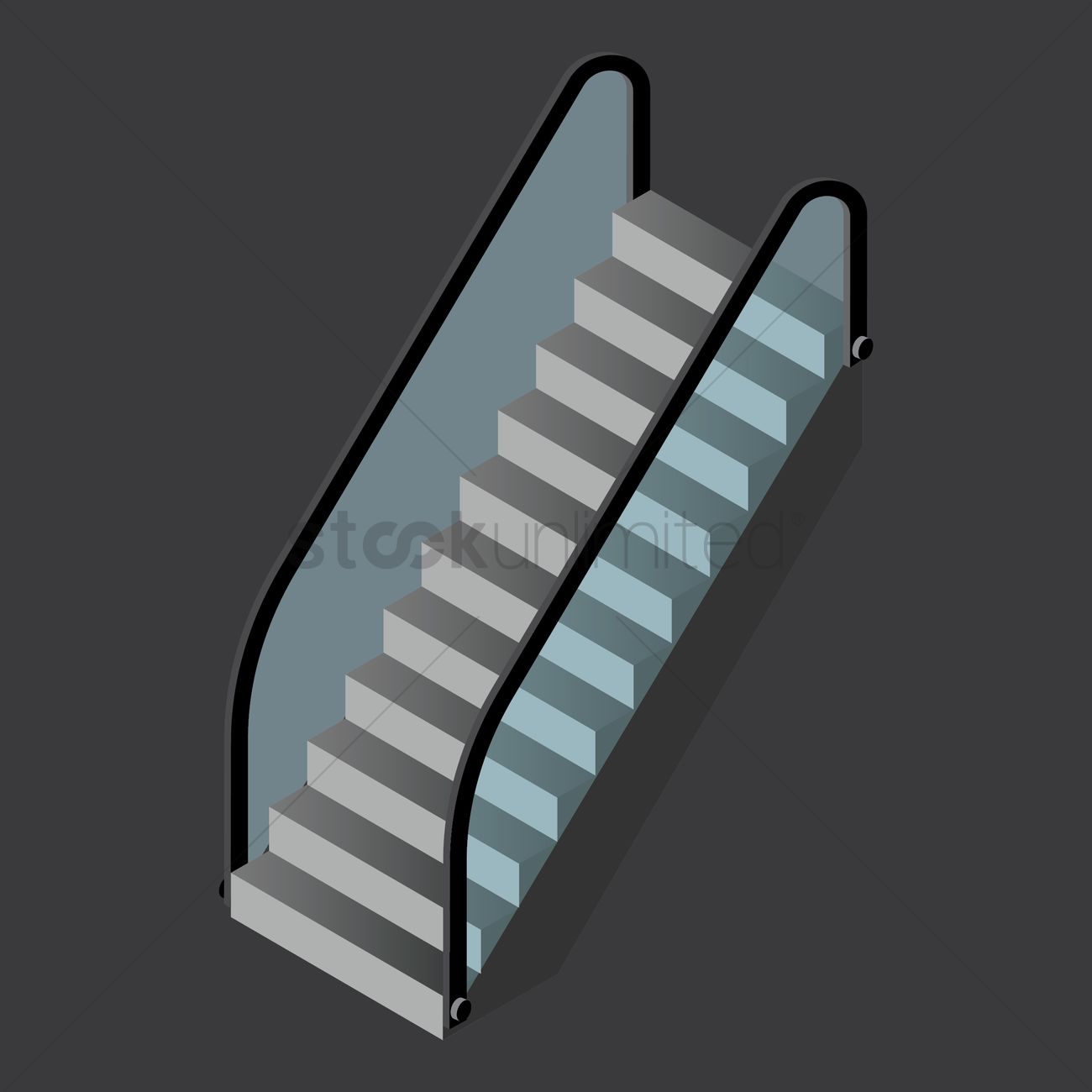 1300x1300 Escalator Vector Image