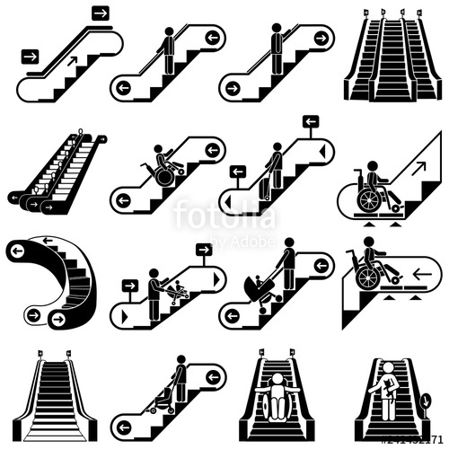 500x500 Escalator Icon Set Simple Set Of Escalator Vector Icons For Web