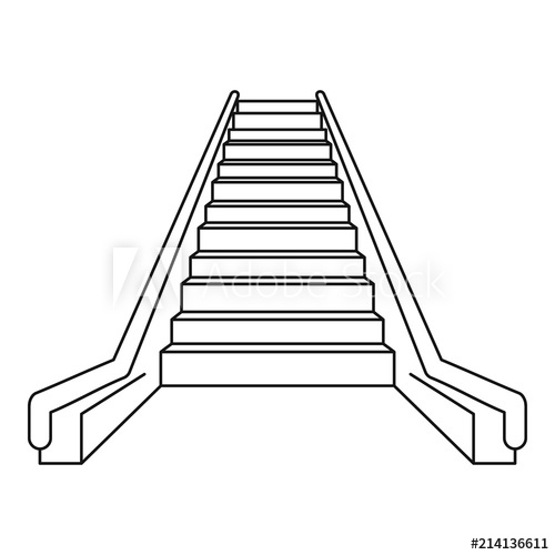 500x500 Escalator Icon Outline Escalator Vector Icon For Web Design