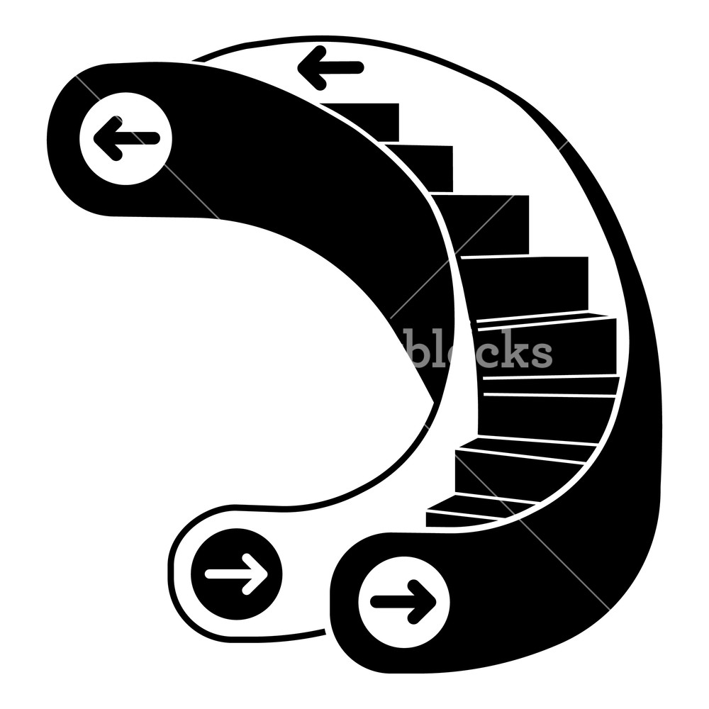 1000x1000 Curve Escalator Icon Simple Illustration Of Curve Escalator