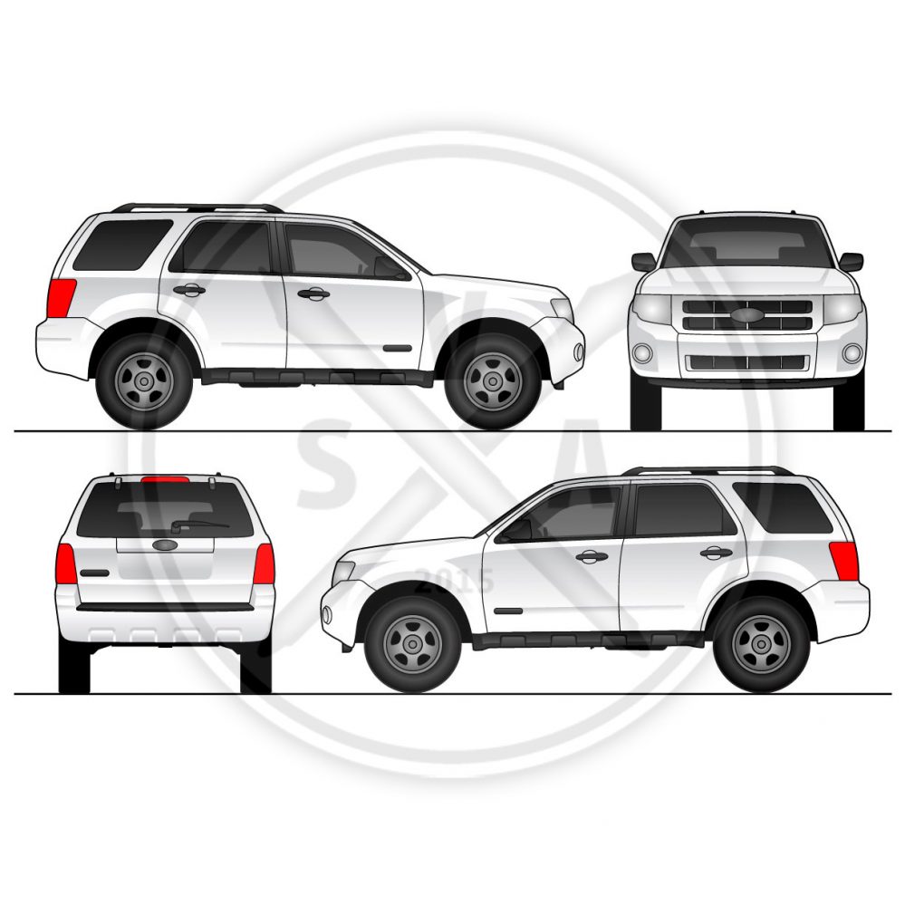 999x999 Escape Suv Blank Stock Vector Artwork