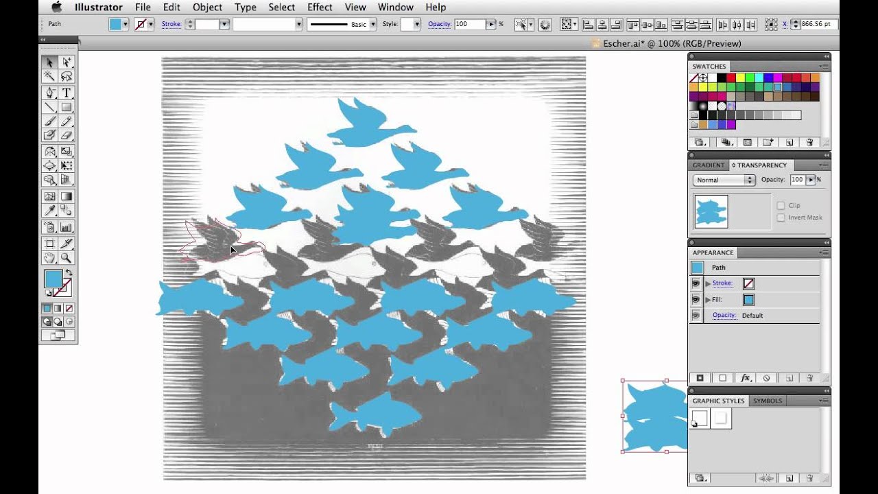 1280x720 Vector Tuts Quick Tip Make An Escher Esque Metamorphosis