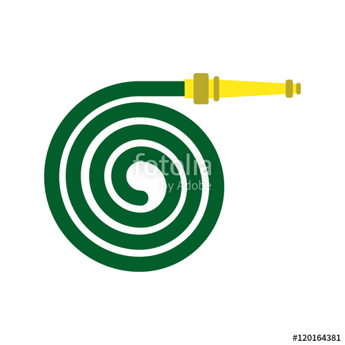 500x500 Icono Plano Manguera Color Espiral En Fondo Blanco Stock Image