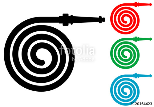 500x348 Icono Plano Manguera Espiral Varios Colores Stock Image