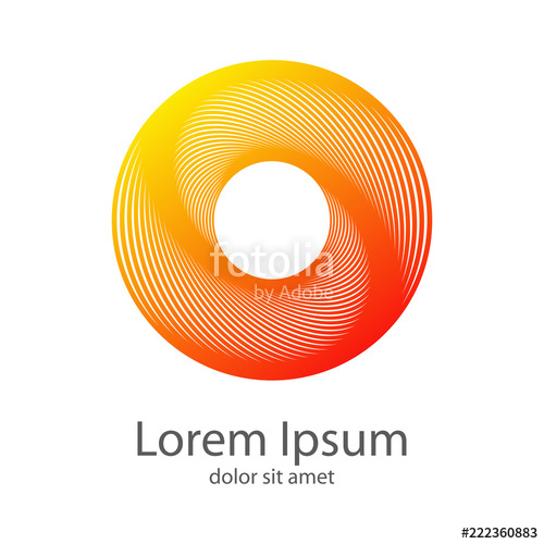 500x500 Logotipo Abstracto Con Circulo Lineal En Espiral En Amarillo Y