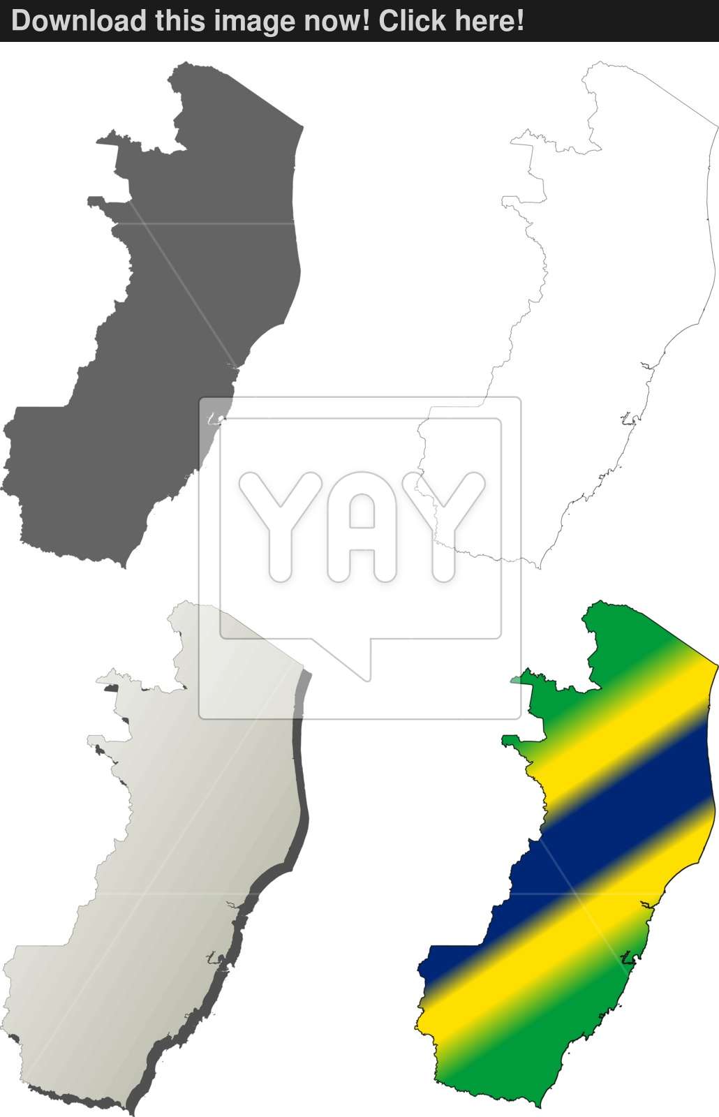 1030x1600 Espirito Santo Blank Outline Map Set Vector