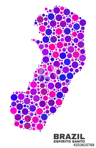 326x500 Mosaic Espirito Santo State Map Isolated On A White Background