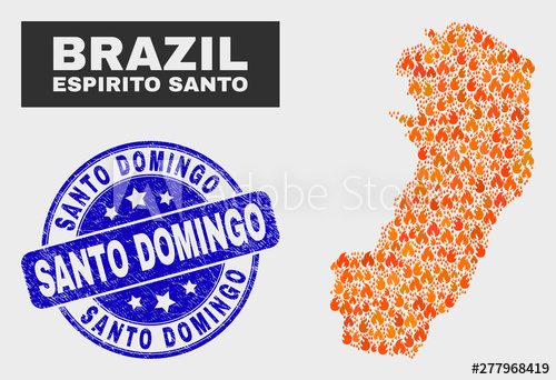 500x342 Vector Composition Of Flamed Espirito Santo State Map And Blue