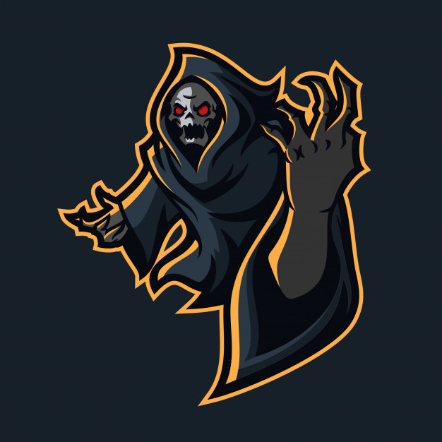 626x626 Grim Reaper Esport Gaming Mascot Logo Template Vector Premium
