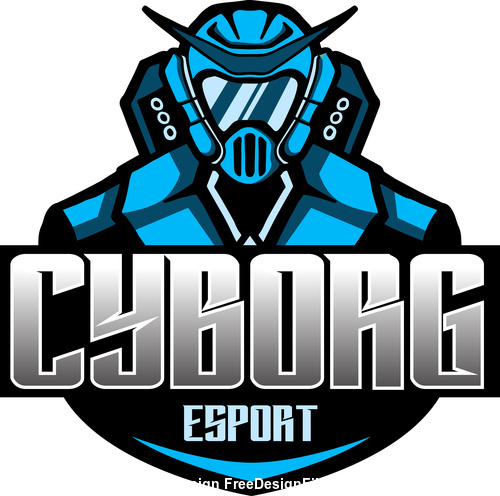 500x496 Cyborg Blue Mascot Esports Logo Vector Free Download