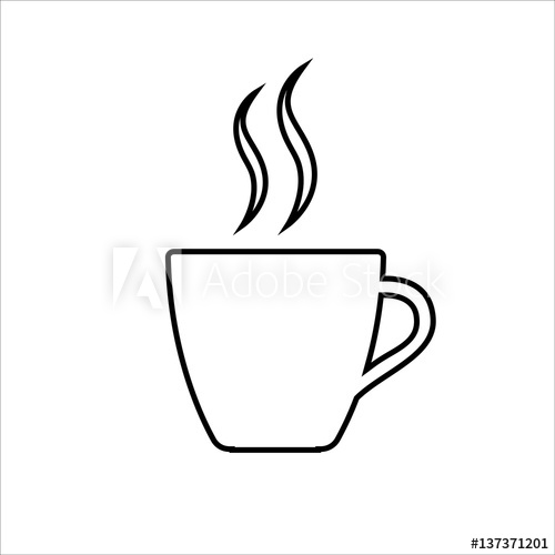 500x500 Espresso Line Icon Strong Coffee In Espresso Cup And Smoke