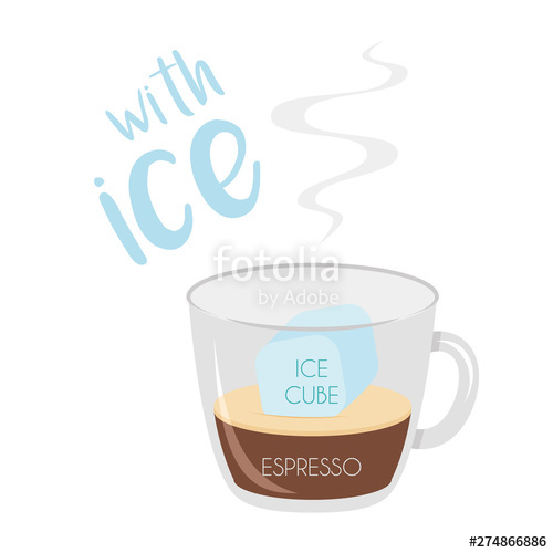 500x500 Vector Illustration Of An Espresso With Ice Coffee Cup Icon