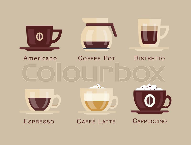 800x605 Coffee Vector Icon Set Menu Coffee Stock Vector Colourbox