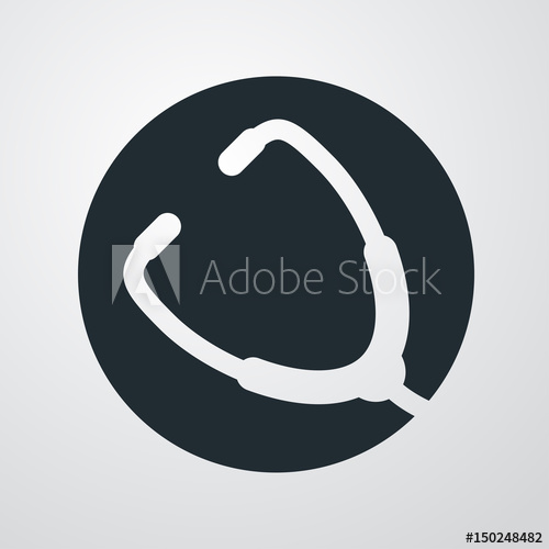 500x500 Icono Plano Circulo Con Estetoscopio En Fondo Degradado