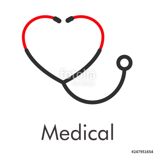 500x500 Logotipo Abstracto Con Texto Medical Con Estetoscopio Como