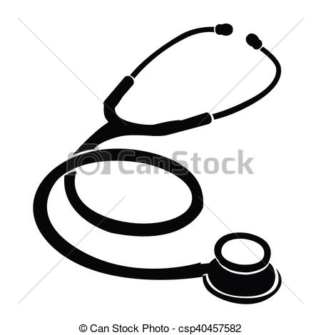 450x470 Estetoscopio, Silueta Vector, Silueta, Aislado