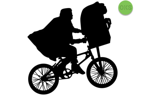 580x386 Et Flying Bike Vector Clipart Graphic