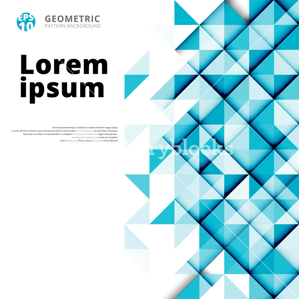 1000x1000 Abstract Blue Geometric Triangles Pattern On White Background