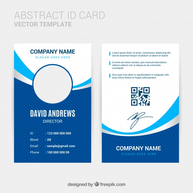 626x626 Abstract Id Card Template With Flat Design Vector Free Download