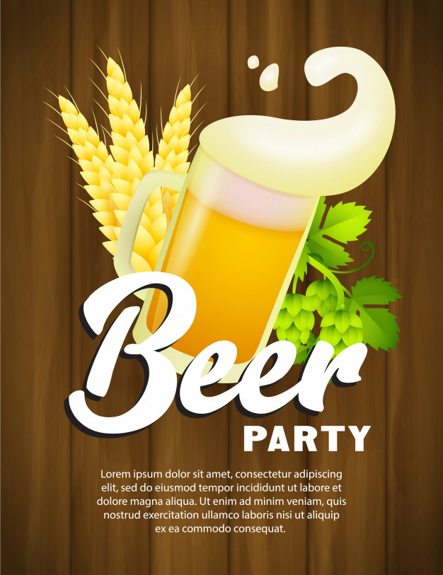 626x813 Beer Party Poster Template With Mug And Foam Vector Free Download