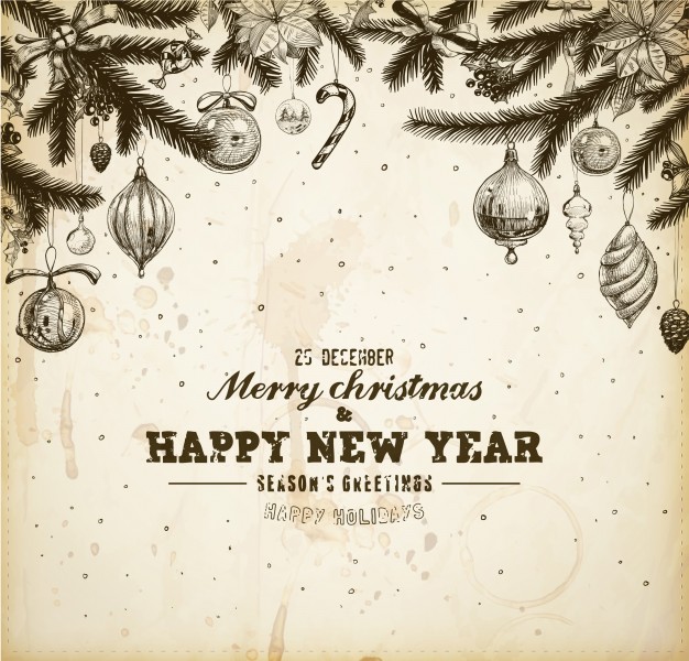 626x600 Mistletoe Year Happy Fur Etching Vector Premium Download