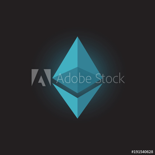 500x500 Blue Ethereum Logo On Black Light Back Glow