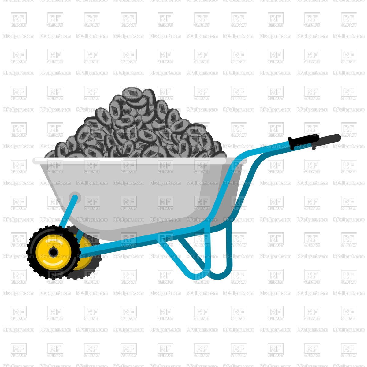 1200x1200 Wheelbarrow And Ethereum Cryptocurrency In Garden Trolley Vector