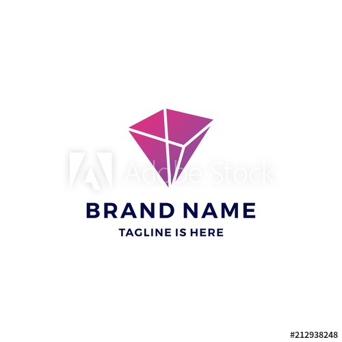 500x500 Geometric Prism Logo Vector Blockchain Bitcoin Ethereum Vector