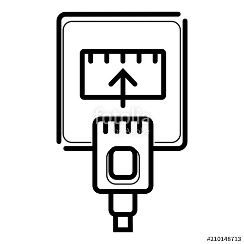 500x500 Ethernet Cable And Port Icon Stock Image And Royalty Free Vector