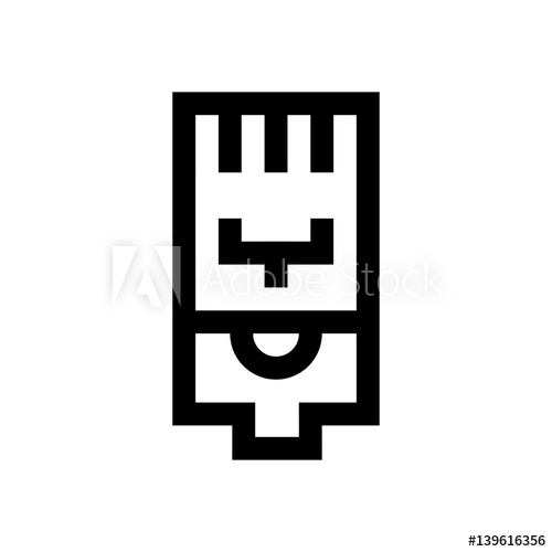 500x500 Ethernet Cable Mini Line, Icon