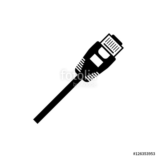 500x500 Ethernet Cable Vector Icon Stock Image And Royalty Free Vector