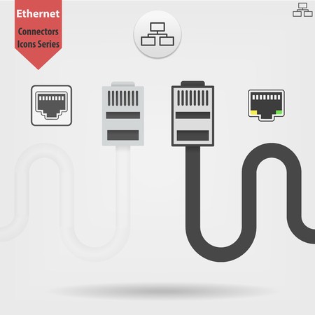 450x450 Ethernet Cable And Port Isolated Vector Black And White Icons