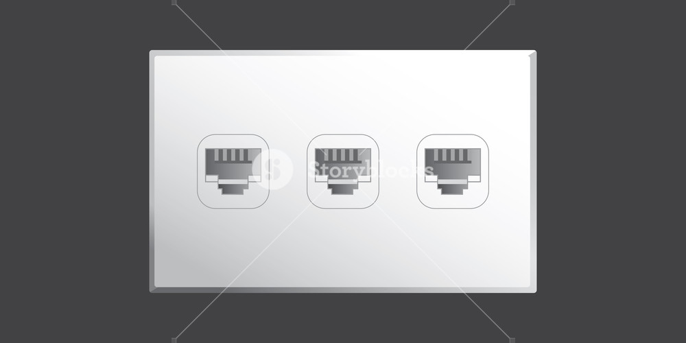 1000x500 Ethernet Port Wall Socket With Ethernet Plug Connections