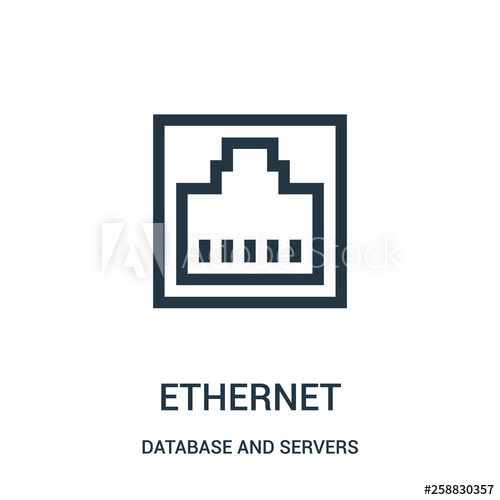 500x500 Ethernet Icon Vector From Database And Servers Collection Thin
