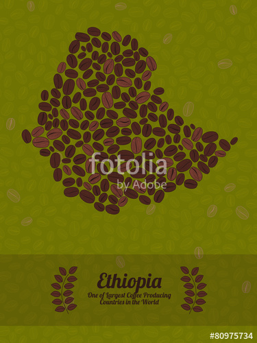 Ethiopia Map Made Of Roasted Coffee Beans Vector Illustration 375x500 Ethiopia Map Made Of Roasted Coffee Beans Vector Illustration