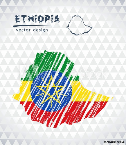 Ethiopia Vector Map With Flag Inside Isolated On A White 434x500 Ethiopia Vector Map With Flag Inside Isolated On A White
