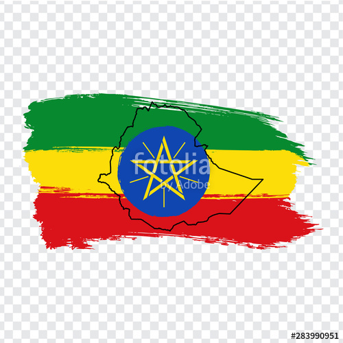 Flag Ethiopia From Brush Strokes And Blank Map Ethiopia High 500x500 Flag Ethiopia From Brush Strokes And Blank Map Ethiopia High