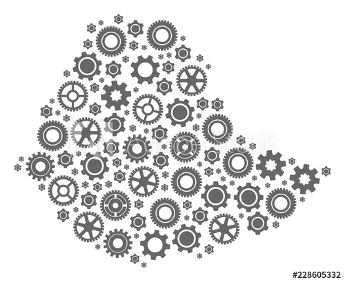 Map Of Ethiopia Designed With Gray Wheel Symbols Vector Abstract 500x409 Map Of Ethiopia Designed With Gray Wheel Symbols Vector Abstract