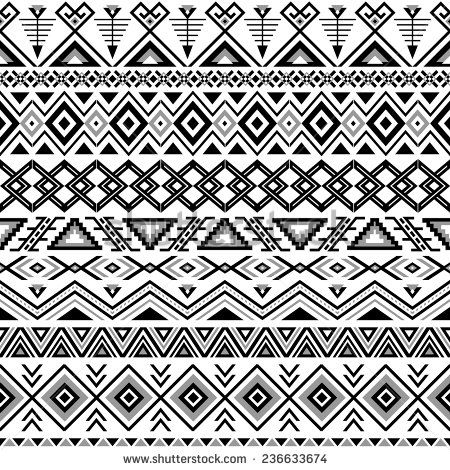 450x470 Ethnic Seamless Pattern Aztec Black White Background Tribal