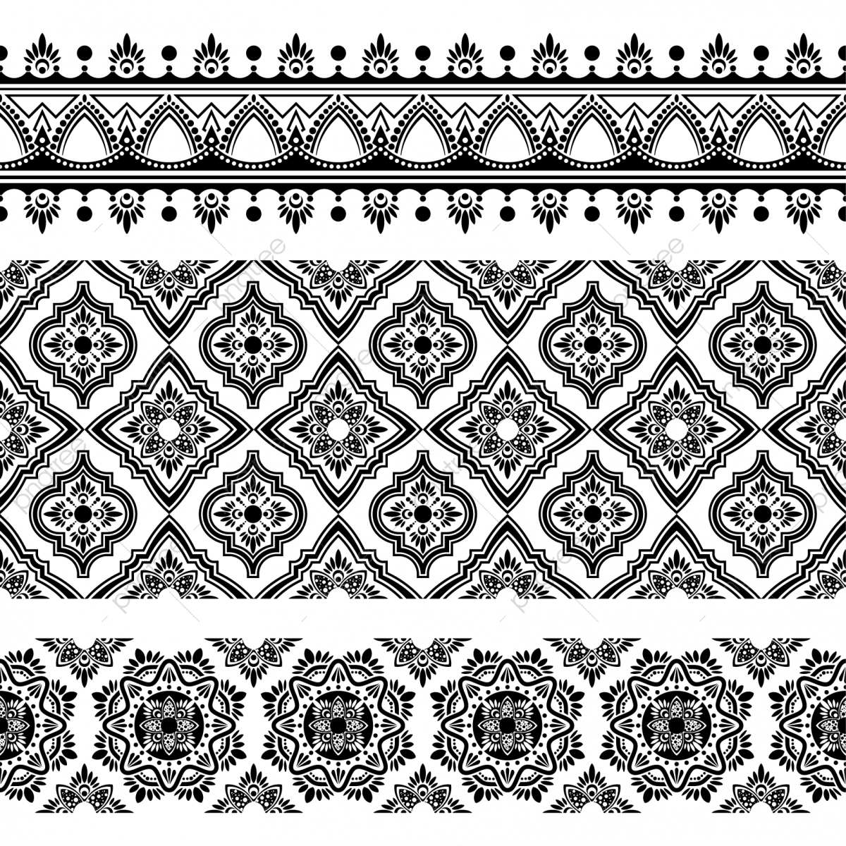 1200x1200 Indian Ethnic Seamless Pattern Design With Turkish And Moroccan