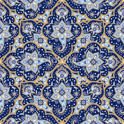 500x500 Mandala Indian Paisley Pattern Vector Seamless Floral Arabesque