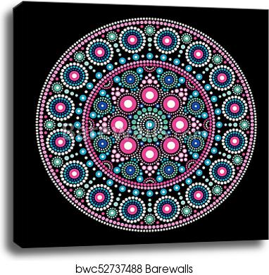 382x390 Mandala Vector Dot Painting Style, Aboriginal Folk Art, Australian