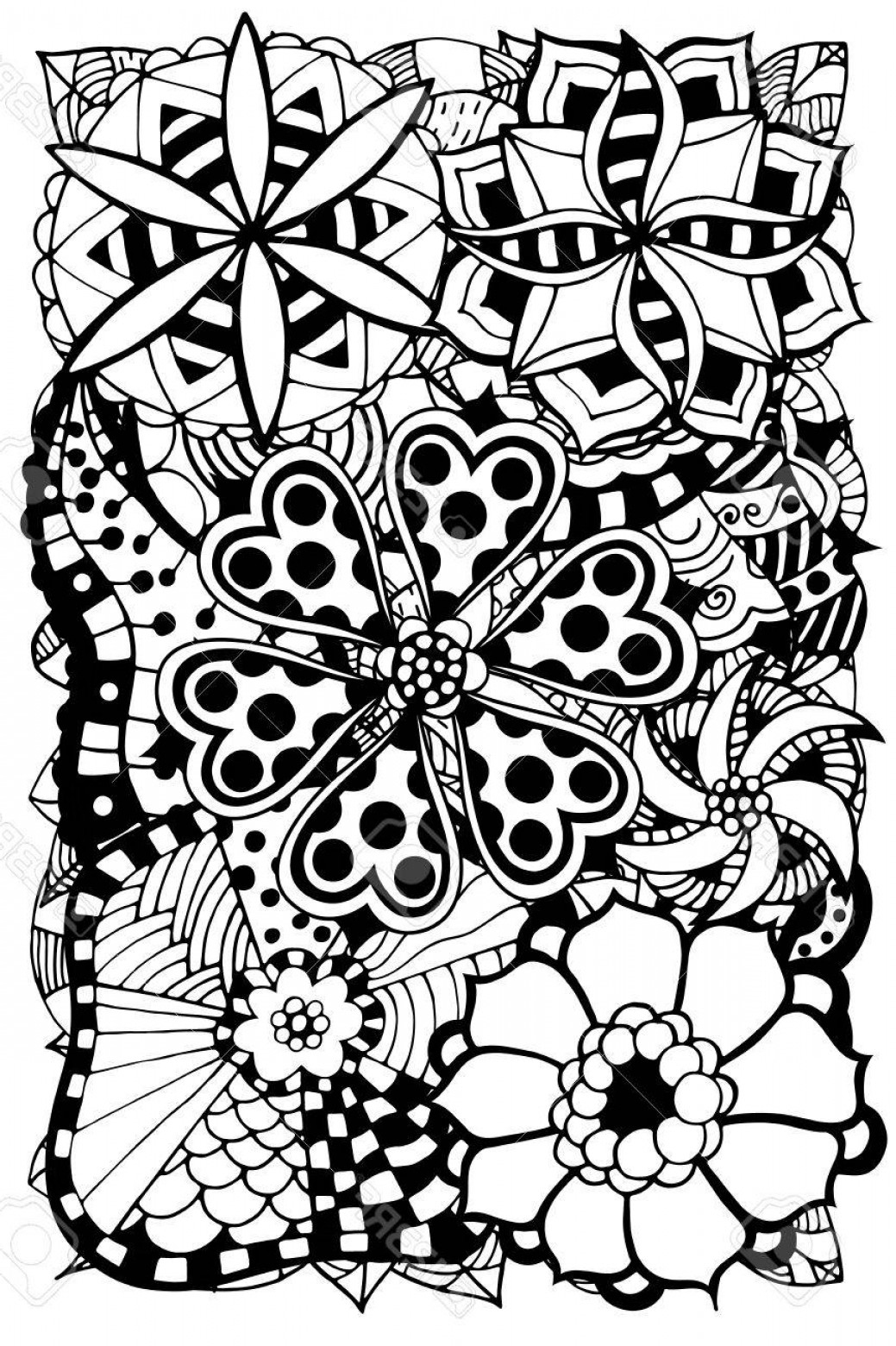 1039x1560 Photostock Vector Ethnic Floral Doodle Background Pattern Circle