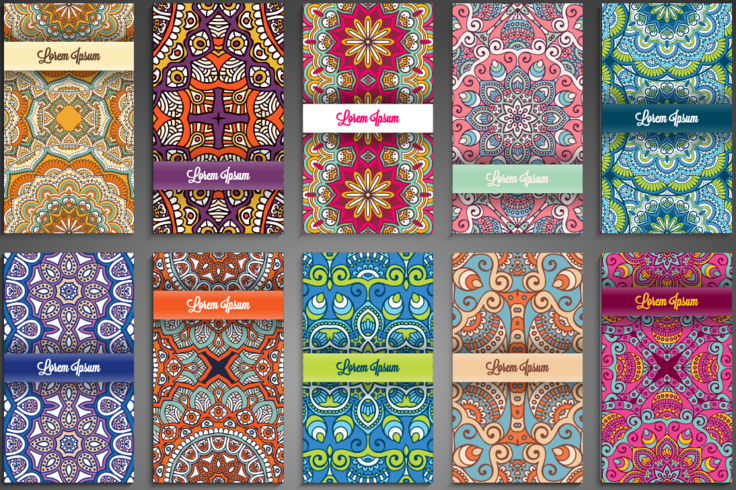 736x490 Ethnic Pattern Background Coverpage Design Vector