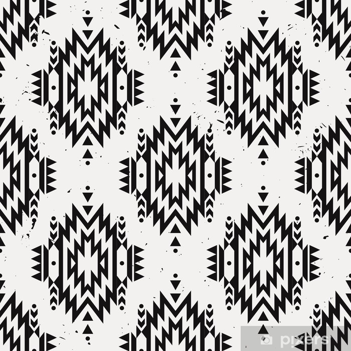 700x700 Vector Grunge Monochrome Seamless Decorative Ethnic Pattern