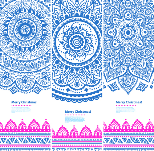 500x492 Christmas Ethnic Pattern Banner Vector Free Download