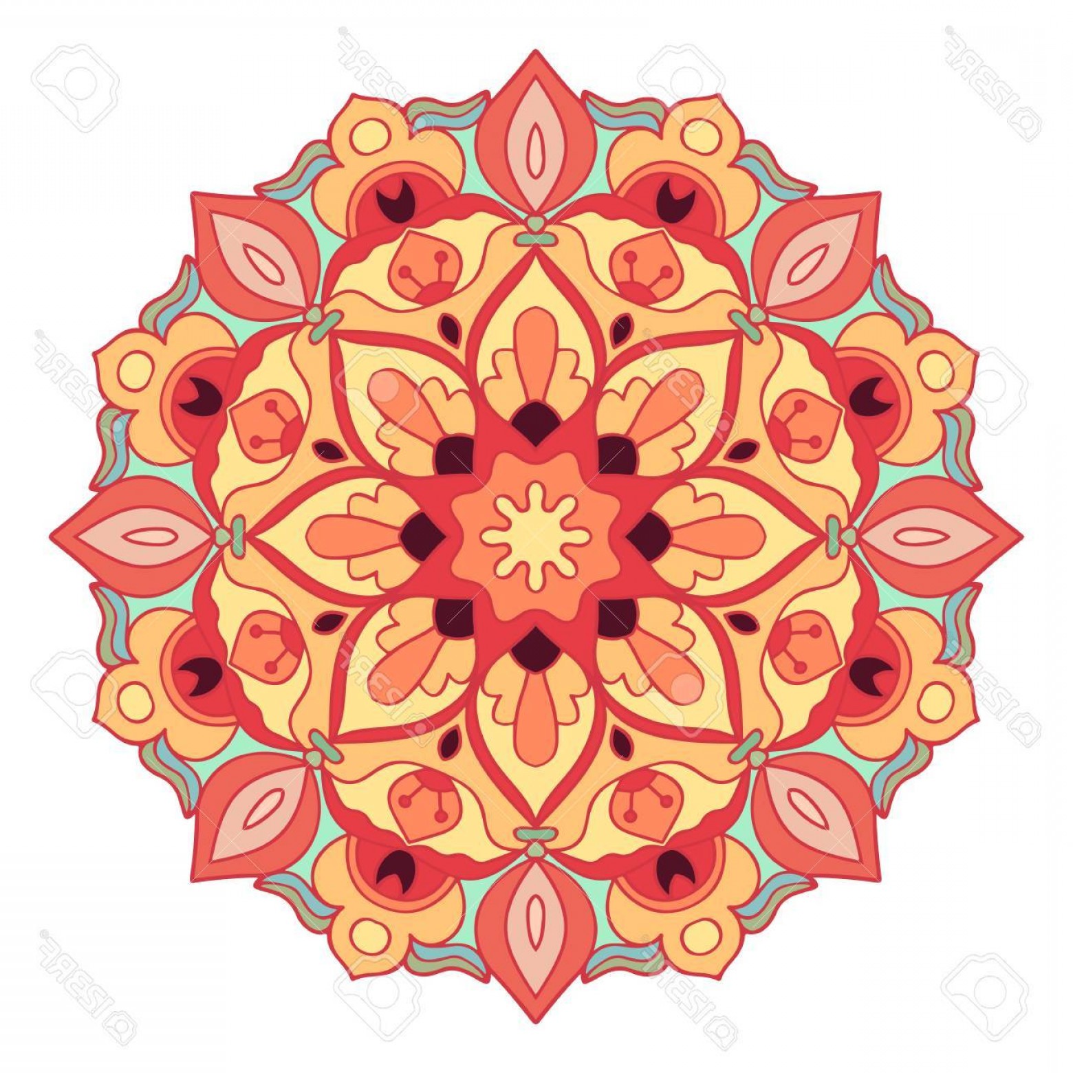 1560x1560 Photostock Vector Mandala In Beautiful Colors Decorative Ethnic