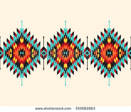 450x384 Tribal Seamless Colorful Geometric Border Pattern Ethnic Vector